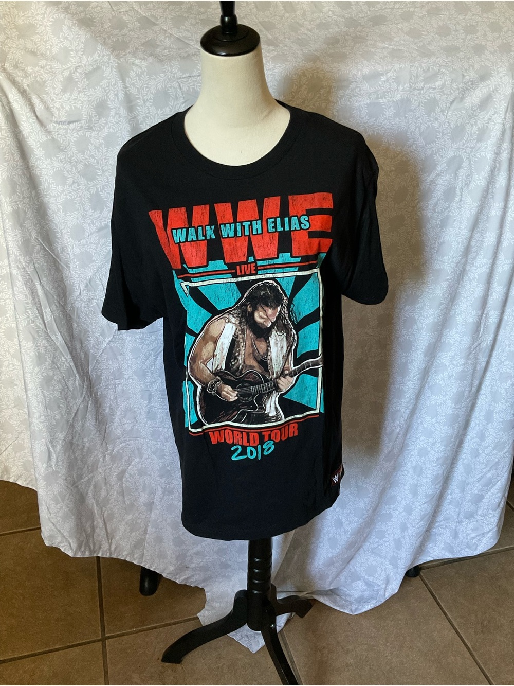 WWE Black "Walk With Elias" 2018 World Tour Graphic Tee